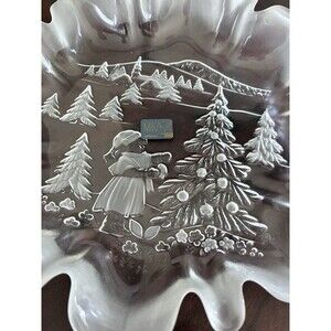 Mikasa Christmas Story Bon Bon Plate 9 3/4 inch Germany Frosted Edge 1990's